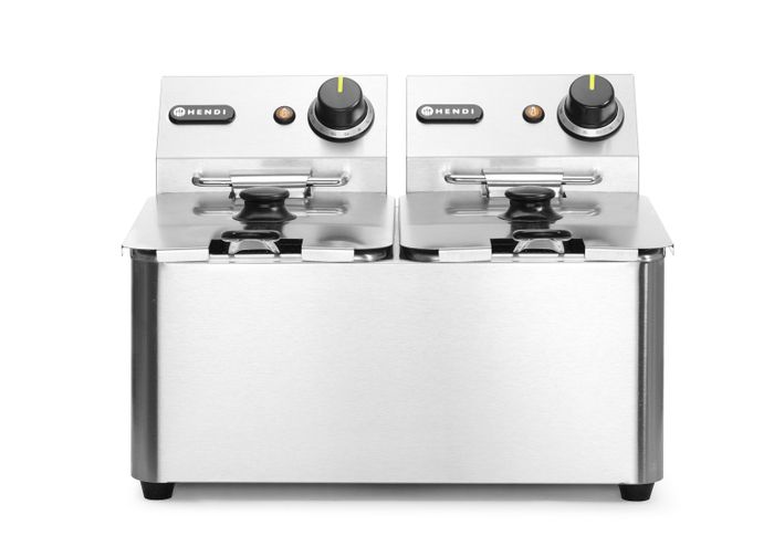Friteuse 2 x 4L, HENDI, Kitchen Line, 8L, 230V/6000W, 470x380x(H)315mm — 205846