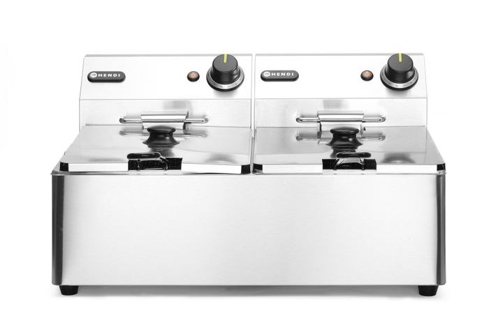 Friteuse Kitchen Line - 2x 6L, HENDI, Kitchen Line, 12L, 230V/6600W, 550x430x(H)305mm — 205853