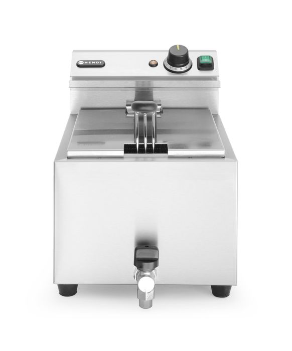 Friteuse Profi Line avec robinet de vidange - 8 l, HENDI, Profi Line, 8L, Gris clair, 230V/3500W, 305x515x(H)354mm — 209202