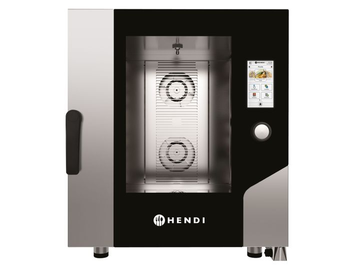 Four à vapeur à convection – Toucher 7 x GN 1/1, électrique, avec vapeur directe et écran tactile contrôlé, HENDI, 400V/11400W, 730x784x(H)850mm — 229637
