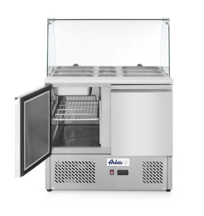 Saladette 2 portes avec vitrine réfrigérée en verre 300L, Arktic, 169L, 230V/310W, 700x900x(H)1300mm — 232781