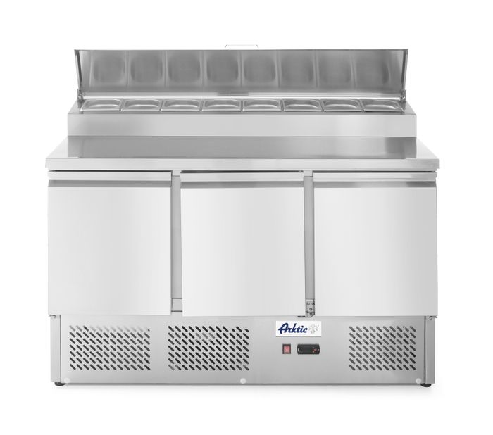 Saladette 3 portes avec vitrine réfrigérée GN surélevée 380L, Arktic, 253L, 230V/310W, 700x1380x(H)1105mm — 232897