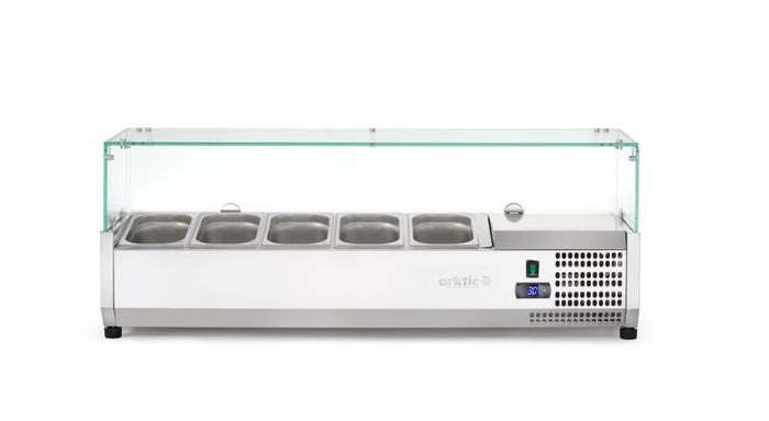 Vitrine réfrigérée, Arktic, 5x GN 1/4, GN 1/4, 22,5L, 230V/180W, 335x1205x(H)460mm — 232903