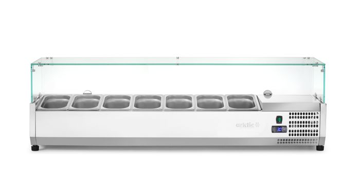 Opzetkoelvitrine GN 1/4, Arktic, 7x GN 1/4, GN 1/4, 31,5L, 230V/180W, 335x1505x(H)460mm — 232910