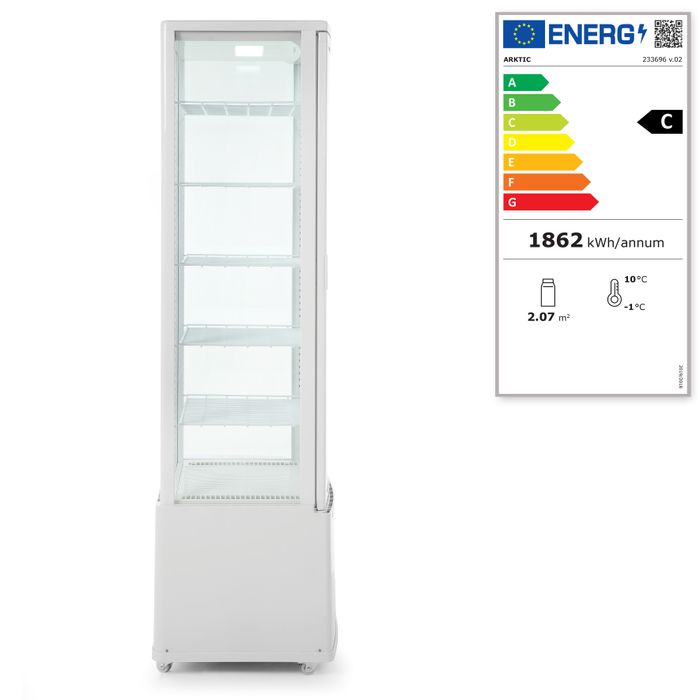 Vitrine réfrigerée, 270 litres, Arktic, Blanc, 230V/290W, 520x550x(H)1870mm — 233696