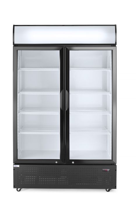 Backbar koelkast met lichtbak, dubbele deur, Arktic, 512L, Zwart, 230V/510W, 1120x585x(H)1900mm — 233795