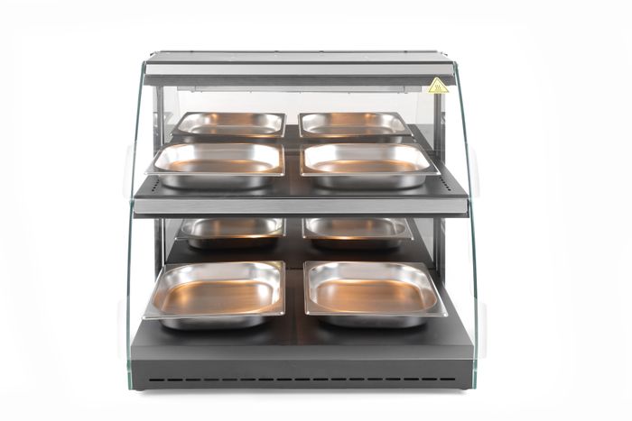 Vitrine de table chauffante quartz deux niveaux, HENDI, 230V/560W, 650x485x(H)630mm — 233962