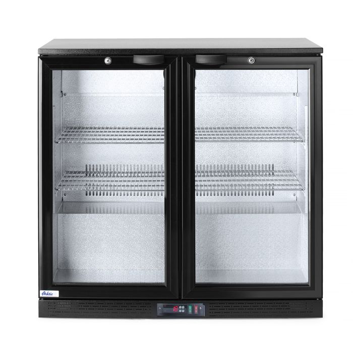 Backbar koelkast met dubbele deur, Arktic, 158L, Zwart, 220-240V/160W, 900x530x(H)870mm — 235829
