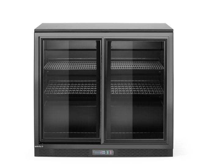 Backbar koelkast met schuifdeuren, Arktic, 158L, Zwart, 230V/160W, 520x900x(H)870mm — 236888
