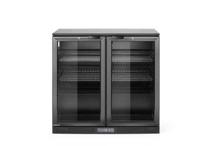 Backbar koelkast met dubbele deur, Arktic, 158L, Zwart, 230V/160W, 530x900x(H)870mm — 236895