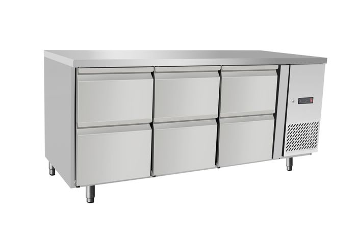 Koelwerkbank, 6 lades, Arktic, 204L, 230V/400W, 1795x700x(H)755mm — 237069