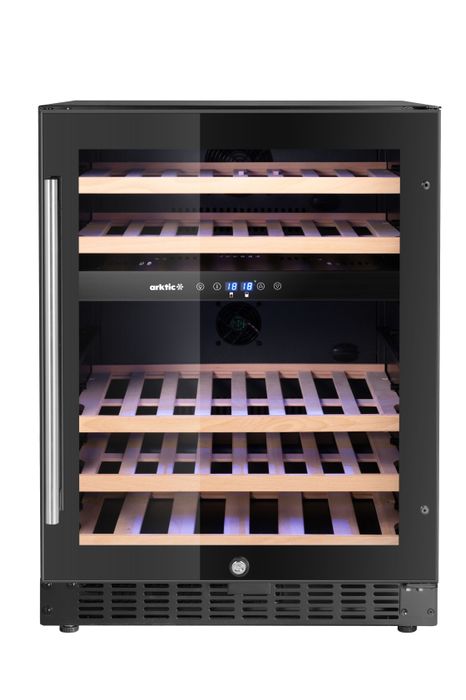 Wijnkoeler, 2 zones, 46 flessen, Arktic, Zwart, 570x595x(H)820mm — 237106