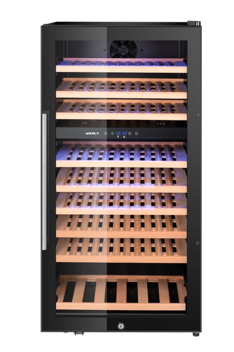 Cave à vin, 2 zones, 91 bouteilles, Arktic, 230L, Noir, 569x595x(H)1215mm — 237113