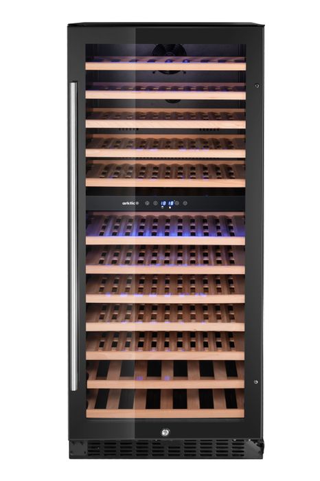 Cave à vin, 2 zones, 124 bouteilles, Arktic, 265L, Noir, 570x595x(H)1400mm — 237120