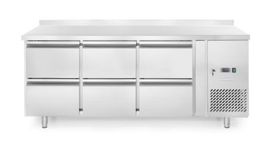 Koelwerkbank, 6 lades, Arktic, 135L, Zilver, 230V/400W, 1795x700x(H)840mm — 238325