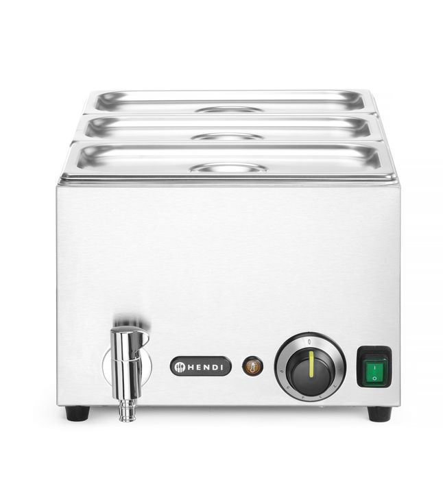 Bain-marie set met afvoerkraan “Ranger”, HENDI, GN (H)150mm, GN 1/1, 230V/1000W, 605x332x(H)242mm — 238868