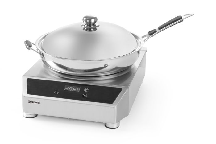 Wok à induction modèle 3500, HENDI, Profi Line, set plaque induction wok + wok, 230V/3500W, 340x450x(H)295mm — 239681