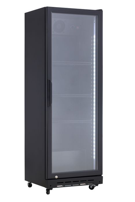 Arrière de bar, porte simple, Arktic, 3 étagères, 160L, Noir, 230V/250W, 538x525x(H)1585mm — 241226