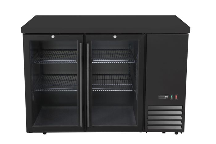 Arrière de bar réfrigéré, portes en verre, Arktic, 4 étagères, 283L, Noir, 230V/185W, 1217x631x(H)865mm — 241349