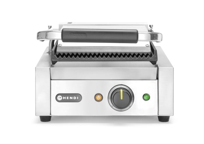 Contactgrill - enkel, HENDI, boven en onder geribd, 230V/1800W, 310x375x(H)216mm — 263501
