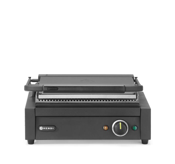 Contactgrill Panini, HENDI, Zwart, 220-240V/2200W, 430x375x(H)216mm — 263617