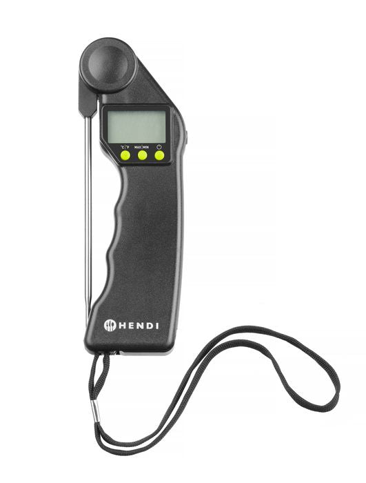 Thermomètre numérique avec sonde pliable, HENDI, Noir, 160x55x(H)20mm — 271315