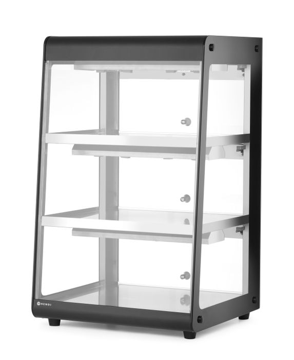 Vitrine de table chauffante, HENDI, Noir, 230V/500W, 472x447x(H)775mm — 273760