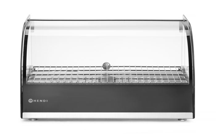 Opzet warmhoudvitrine, HENDI, enkel niveau, Zwart, 230V/800W, 554x376x(H)311mm — 273982