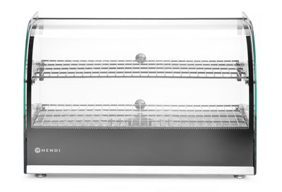 Vitrine de table chauffante deux niveaux, HENDI, deux niveaux, Noir, 230V/800W, 554x376x(H)376mm — 273999