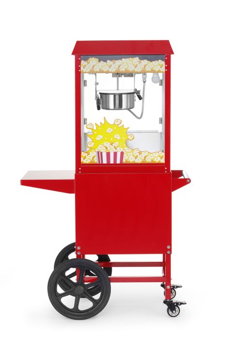 Popcornmachine met kar, HENDI, Rood, 230V/1155W, 940x510x(H)1553mm — 282830