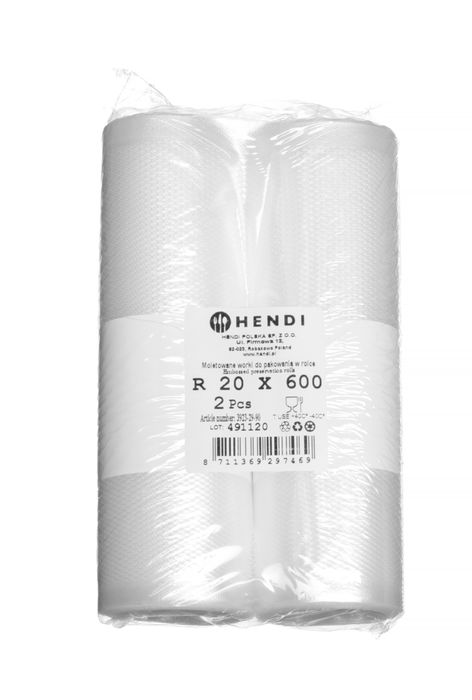 Rouleau de sacs sous vide gaufrés, pour la conservation des aliments, HENDI, 2 u., 6000x200mm — 297469