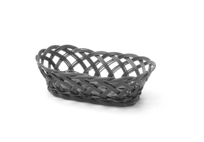 Corbeilles tressées, HENDI, ovale, Noir, 225x130x(H)55mm — 426234