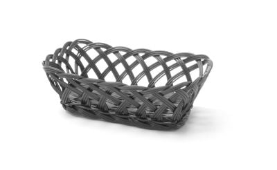 Geweven manden, HENDI, rechthoekig, Zwart, 225x150x(H)65mm — 426241