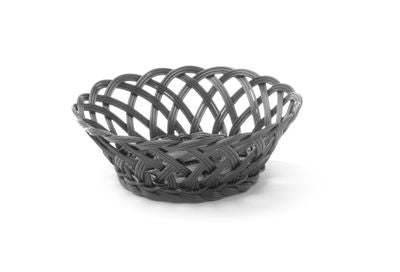 Corbeilles tressées, HENDI, rond, Noir, 200x200x(H)65mm — 426258