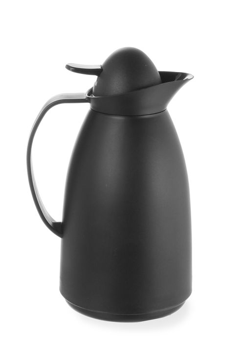 Isoleerkan met glazen binnenfles, HENDI, 1L, Zwart, ⌀140x(H)268mm — 449608