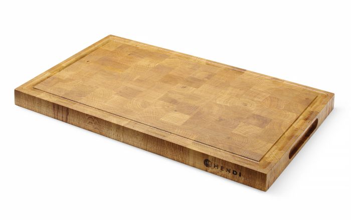 Eikenhouten serveerplank, eindnerf, HENDI, 530x325x(H)35mm — 505441