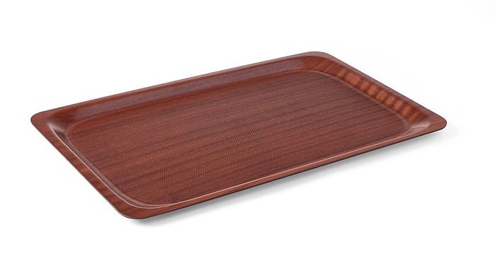Dienblad, rechthoekig, antislip, gelamineerd, AmerBox, Mahonie, 330x430mm — 507469