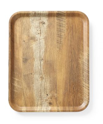 Dienblad van melamine met hout bedrukking, AmerBox, Hout, 330x430mm — 508879