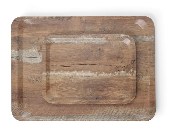 Dienblad van melamine met hout bedrukking, AmerBox, Hout, 240x340mm — 508916