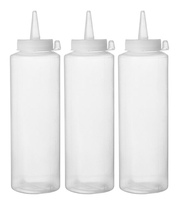 Set de flacons distributeurs, HENDI, 0,35L, Transparent, 3 u., ⌀55x(H)205mm — 557853