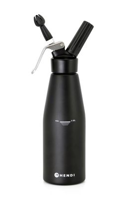 Slagroomapparaat zwart, HENDI, Kitchen Line, 0,95L, Zwart, ⌀95x(H)320mm — 588598