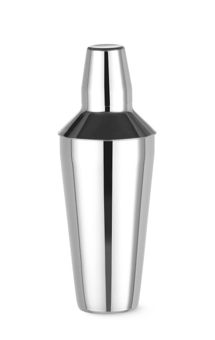 Cobbler shaker 3-delig, BarUp, 0,75L, Zilver, ⌀90x(H)255mm — 593035