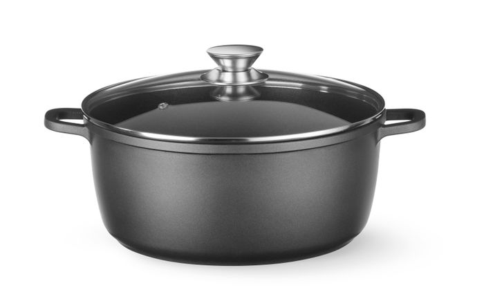 Braadpan met antiaanbaklaag, HENDI, 9L, Zwart, 405x332x(H)138mm — 611043
