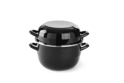 Mosselpan geëmailleerd - met deksel, HENDI, 2,5L, ⌀220x(H)190mm — 625057