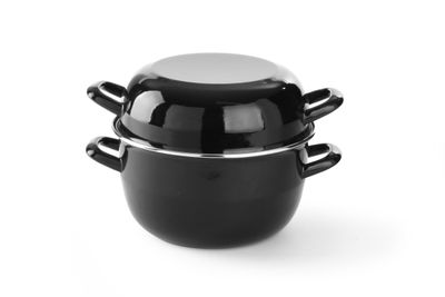Mosselpan geëmailleerd - met deksel, HENDI, 4,2L, ⌀260x(H)210mm — 625101