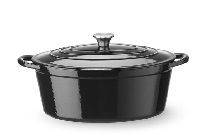 Braadpan geëmailleerd gietijzer, HENDI, 6,88L, Zwart, 405x255x(H)134mm, Ovaal — 626863