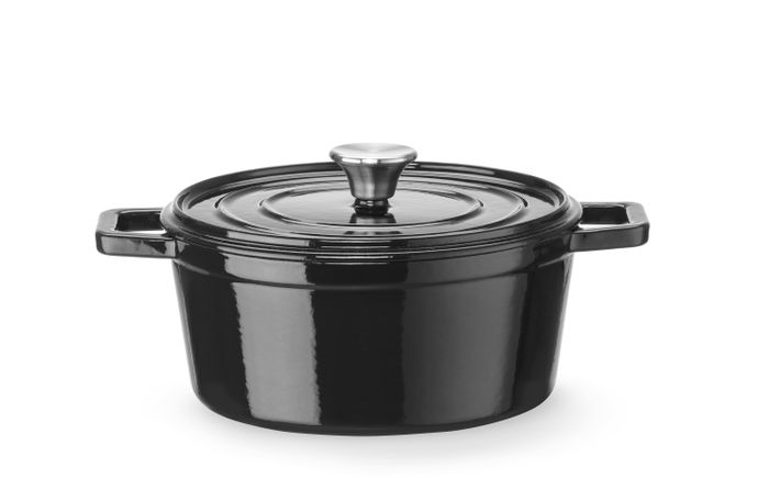 Braadpan geëmailleerd gietijzer, HENDI, 3,7L, Zwart, 317x240x(H)105mm, Rond — 626870