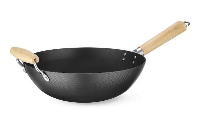 Wok met houten handvat, HENDI, ⌀324x565mm — 627907