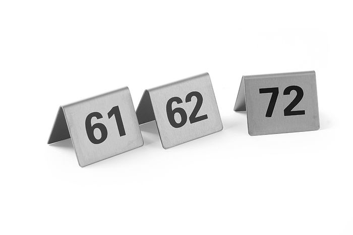 Chevalets de table numérotés, HENDI, Numéros 61-72, 50x35x(H)40mm — 663899