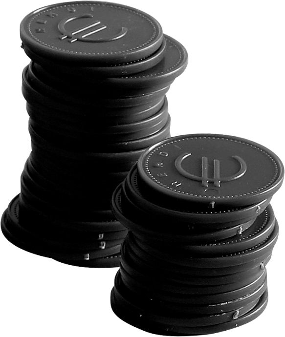 Consumptiemunten - 100 st., BarUp, Zwart, 100 st., ⌀25mm — 665169